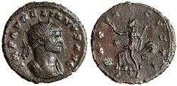 Ancient Coins - Aurelian Antoninianus "Pax with Olive Branch" Siscia Rare Officina Mark