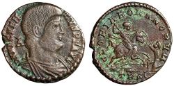 Ancient Coins - Magnentius Centenionalis "GLORIA ROMANORVM Horseback" Trier Good Very Fine