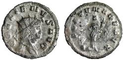 Ancient Coins - Gallienus Silvered Antoninianus "Fortuna Redux" Extremely Fine