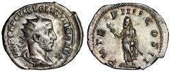 Ancient Coins - Volusian AR Antoninianus "Togate, Branch & Scepter" Rome
