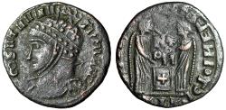 Ancient Coins - Barbarous Constantine I The Great Nummus "Two Victories, Cross on Altar"