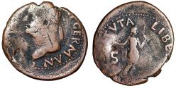 Ancient Coins - Vitellius AE As "Portrait Left & Libertas" Tarraco Mint Rare
