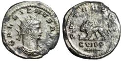 Ancient Coins - Gallienus AR Antoninianus "Lion Walking, Bull Head" Scarce
