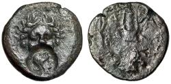 Ancient Coins - Troas, Alexandria "Facing Apollo, Female Head in Circle Countermark" Rare