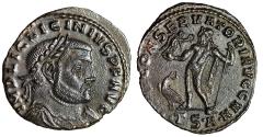 Ancient Coins - Licinius I Follis "Jupiter, Eagle at Feet" Thessalonica Extremely Fine