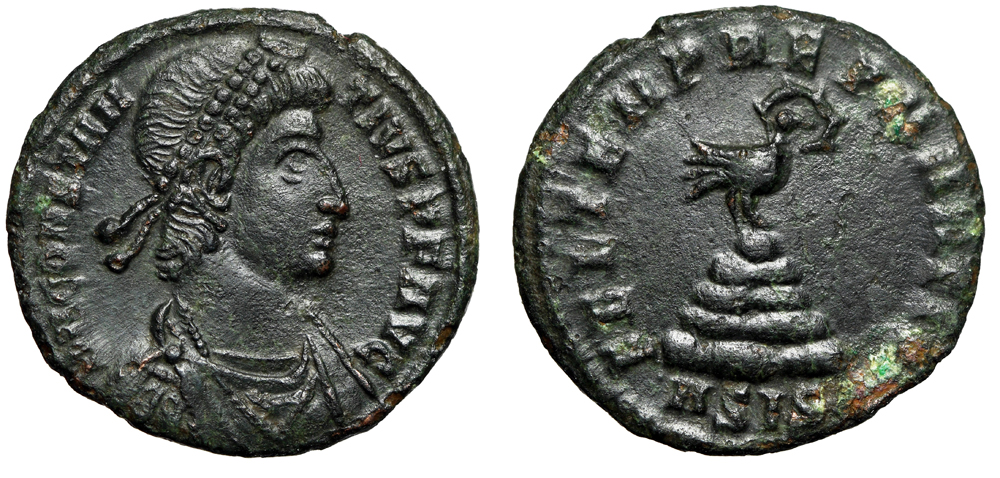 Constantius II FEL TEMP REPARATIO Phoenix on Rocks Siscia Good Near EF