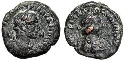 Ancient Coins - Aurelian & Vabalathus Potin Tetradrachm of Alexandria, Egypt Rare Variety