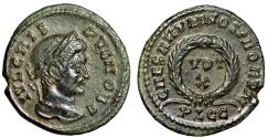 Ancient Coins - Crispus, Eldest Son of Constantine I The Great "Votive" Lyons Extremely Fine