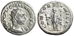 Ancient Coins - Valerian I AR Antoninianus "Concordia, Two Standards" Extremely Rare