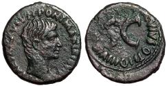 Ancient Coins - Augustus AE As Nice Portrait Rome 7 BC
