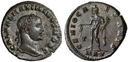 Ancient Coins - Maximinus II Daia as Caesar AE Follis "Genius" Cyzicus Extremely Fine
