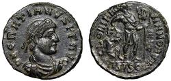 Ancient Coins - Gratian Nummus "GLORIA ROMANORVM Dragging Enemy" Siscia Good Very Fine