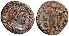 Ancient Coins - Constantine I The Great "Sol, Raising Hand & Holding Globe" Rome