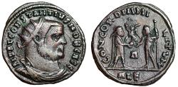 Ancient Coins - Constantius I Chlorus Radiate "Emperor & Jupiter" Alexandria