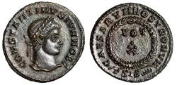 Ancient Coins - Constantine II Caesar "Votive, Sunburst" Siscia Extremely Fine