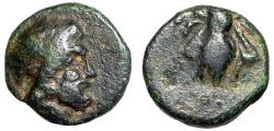 Ancient Coins - Thessaly, Melitaia AE Chalkous "Zeus & Bee" Rare