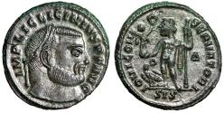 Ancient Coins - Licinius I Silvered Follis "Jupiter, Eagle" Siscia Extremely Fine