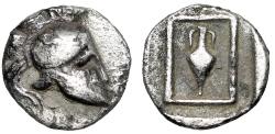 Ancient Coins - Troas, Neandria AR Hemiobol "Corinthian Helmet / Amphora" Well Struck