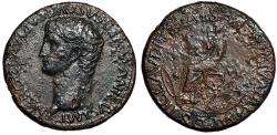 Ancient Coins - Nero Claudius Drusus Sestertius "Togate on Curule Chair" Fine