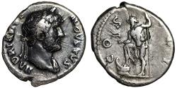Ancient Coins - Hadrian AR Denarius "Neptune, Acrostolium & Trident" Rome