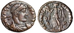 Ancient Coins - Valens "Victory; OF - I / S-R in Fields" Lyons Scarce