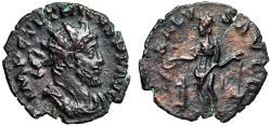 Ancient Coins - Tetricus I Antoninianus "Salus, Snake From Altar" Good Very Fine