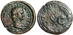 Ancient Coins - Domitian Dupondius "CENSOR PERPETVVS Legends Around SC" Rare