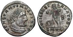 Ancient Coins - Constantine I The Great Silvered Follis "Jupiter" Thessalonica Sharp Portrait