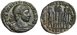 Ancient Coins - Constantine II Caesar "GLORIA EXERCITVS Soldiers" Siscia Choice Extremely Fine