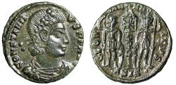 Ancient Coins - Constantius II "Soldiers, Chi-Rho Christogram Labarum Standard" Extremely Fine
