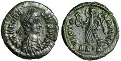Ancient Coins - Theodosius I "Victory with Palm" Siscia Well Struck Near Extremely Fine