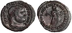 Ancient Coins - Maximian Follis "Carthage, Fruits in Both Hands" Good Very Fine