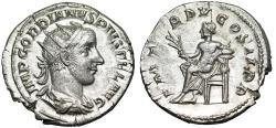Ancient Coins - Gordian III AR Antoninianus "Apollo Seated, Lyre" About Extremely Fine