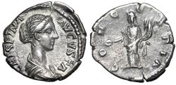 Ancient Coins - Crispina (Wife of Commodus) AR Denarius "Portrait & Concordia" Very Fine