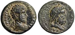 Ancient Coins - Lucius Verus AE23 of Capitolias Decapolis ? "Head of Zeus" Very Fine