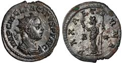Ancient Coins - Tacitus Silvered Antoninianus "PAX AETERNA Pax, Branch" Lugdunum Extremely Fine
