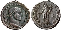 Ancient Coins - Maximinus II Daia Follis "GENIO CAESARIS* Genius" Antioch Good Very Fine