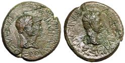 Ancient Coins - Augustus AE23 with Jugate Portraits of Rhoemetalkes I & Pythodoris Very Fine