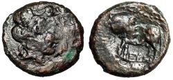Ancient Coins - Seleucid Kingdom: Seleukos II Kallinikos "Athena Head Countermark" Very Rare
