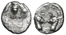 Ancient Coins - Ionia, Ephesos AR Diobol "Bee & Confronted Stags" Very Fine