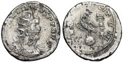 Ancient Coins - Gallienus AR Antoninianus "FIDES MILITVM Eagle on Globe, Ensigns" Rare Obverse