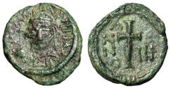 Ancient Coins - Justin II Decanummium "Facing Portrait / Cross" Ravenna Very Rare
