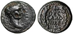 Ancient Coins - Trajan AE22 of Thessalonica, Macedonia "Eagle & Ethnic" Scarce