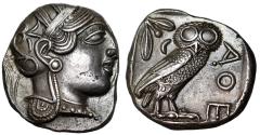 Ancient Coins - Attica, Athens AR Tetradrachm "Athena & Owl, Crescent" Extremely Fine