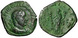 Ancient Coins - Valerian I Sestertius "Fides, Standards" Rome 254 AD Good Very Fine