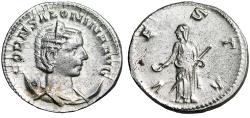 Ancient Coins - Salonina (Wife of Gallienus) AR Antoninianus "Vesta" Good Very Fine