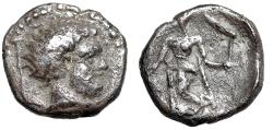 Ancient Coins - Cilicia, Mallos AR Obol "Kronos & Demeter with Torch" Rare