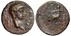 Ancient Coins - Nero AE18 "Zeus Seated" Phrygia, Acmoneia Very Fine