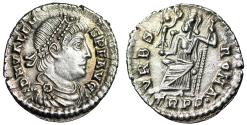 Ancient Coins - Valens AR Siliqua "Roma Enthroned" Trier Extremely Fine