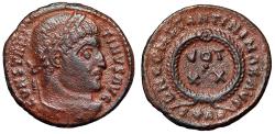 Ancient Coins - Constantine I The Great Nummus "Votive in Wreath" Heraclea Good Very Fine